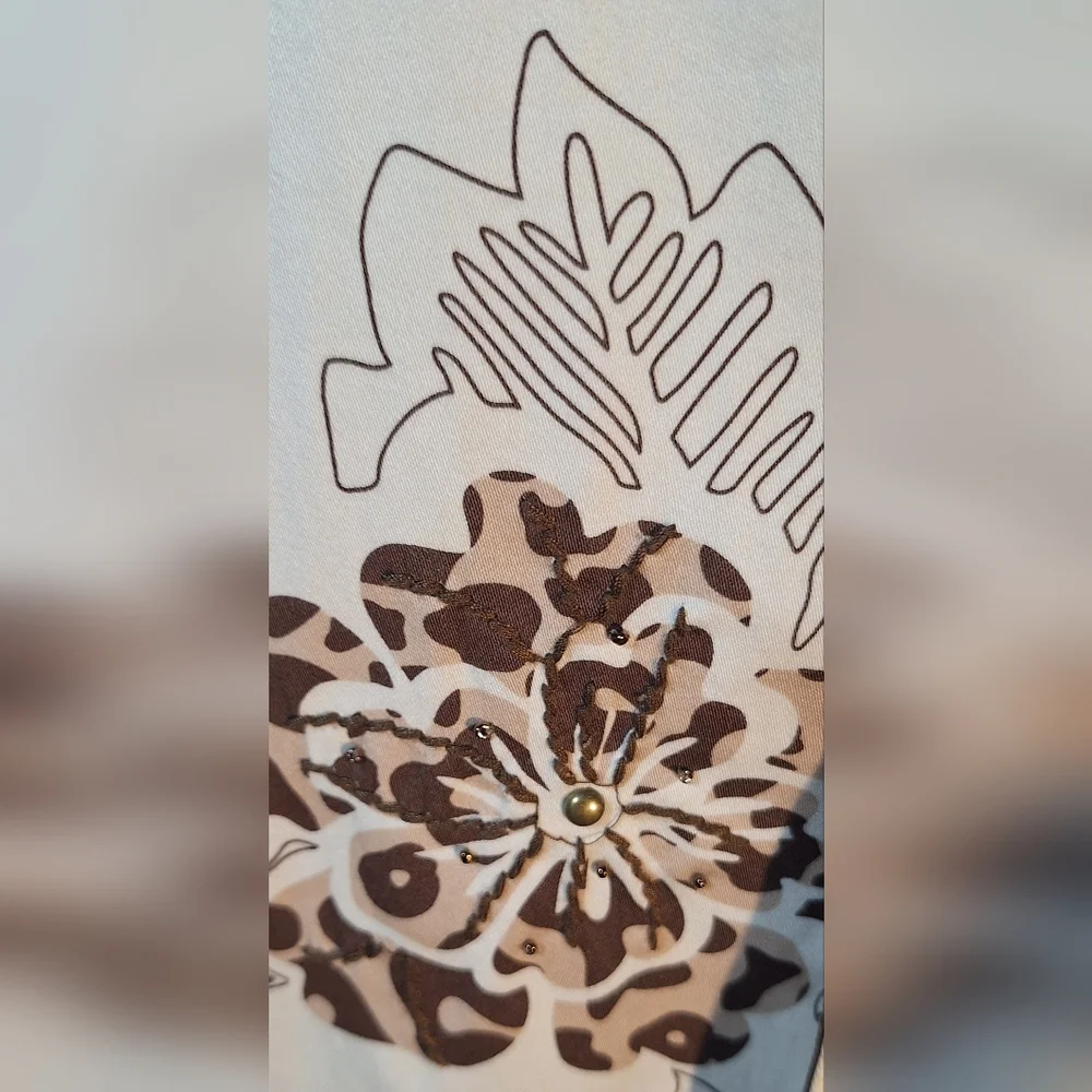 MULTIPLES Cream and Brown Floral Blazer - Picture 6 of 9
